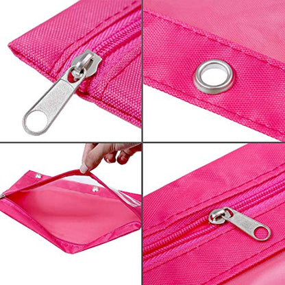 Zippered Binder Fabric Pencil Pouch - color: Multicolor