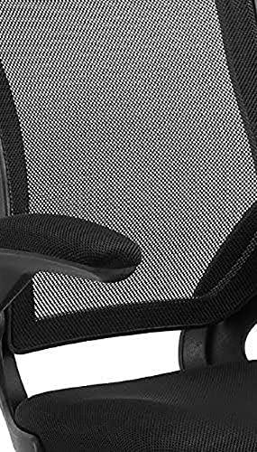 Modway Veer Reception Desk Flip-Up Arm Drafting Chair in Black - color: Black