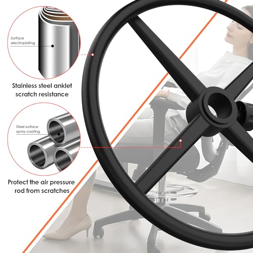 18" Foot Rest Ring for Drafting Stool & Office Chair, Chrome Steel - color: Black, size: 18''