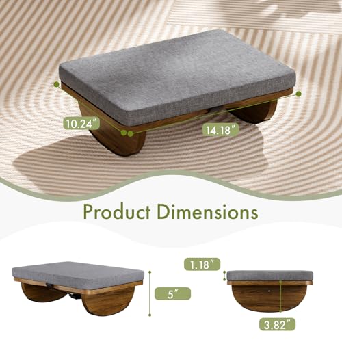 Wooden Under Desk Foot Rest with Detachable Cushion - size: Single Layer-With Cushion