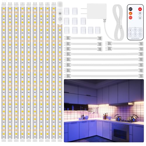 LAFULIT 10 PCS 20in Under Cabinet Lighting Kit, 4000K - size: 10PCS (16.4FT)