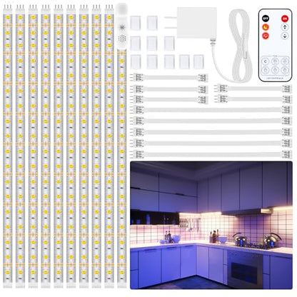 LAFULIT 10 PCS 20in Under Cabinet Lighting Kit, 4000K - size: 10PCS (16.4FT)