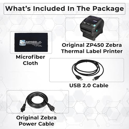 Zebra ZP450 Thermal Label Printer – 4x6 Direct Thermal Shipping Label Printer, USB Barcode & Address Label Maker for Small Business, Warehouse & Online Sellers (Renewed)