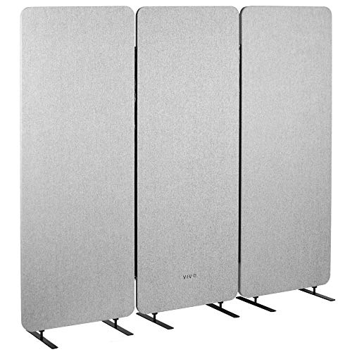 VIVO Gray Freestanding 72 x 66 in Privacy Panel, PP-3-T072G - color: Gray, size: 72" wide, 66" Tall