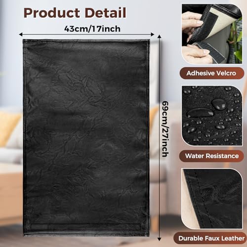 Recliner Headrest Protector Faux Leather Headrest Cover for Recliner Chair Headrest Cover Chair Arm Covers Couch Headrest Cover for Furniture Sofa Protector for Home Office 17 x 27In (Black) - color: Black, size: 43x69 Cm