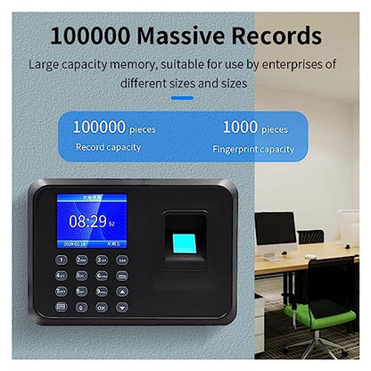 Fingerprint Attendance System Biometric Clock in Machine Employee Keypad Electric Time Recorder USB Data Management Device