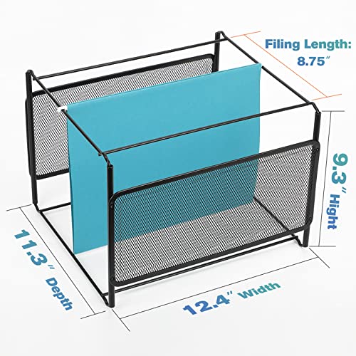 MaxGear Hanging File Organizer Box, Letter Size File Folder Organizer Desk - style: Hollow Out-1 Pack