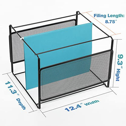 MaxGear Hanging File Organizer Box, Letter Size File Folder Organizer Desk - style: Hollow Out-1 Pack