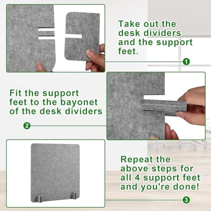 Acoustic Desk Divider Stand Up Privacy Partition Soundproof Felt Screen Lightweight Design Suitable for, Square Light Gray - color: Square Light Gray