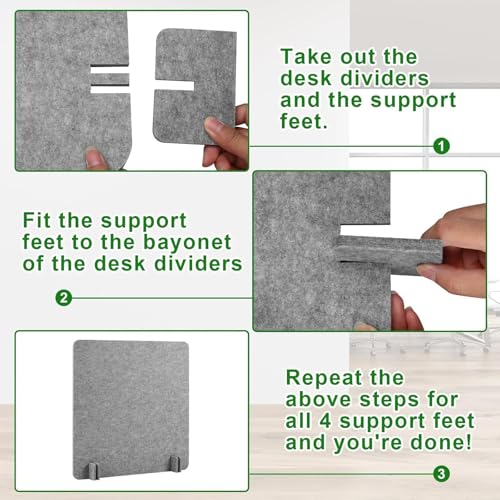 Acoustic Desk Divider Stand Up Privacy Partition Soundproof Felt Screen Lightweight Design Suitable for, Square Light Gray - color: Square Light Gray