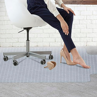 LEMY 48 Inch x 36 Inch 1/8 Inch (3MM) Thickness PVC Floor Office Chair Mat Transparent Plastic Carpet Floor Protector for Chair Desk Home Office - size: 48x36 With Lip