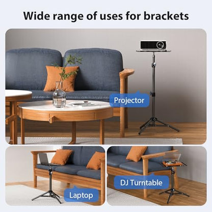 Projector Stand Tripod, Portable Height Adjustable Laptop Stand | Portable projector stand with 22lb capacity, adjustable height, foldable tray and stable steel frame for projectors & laptops