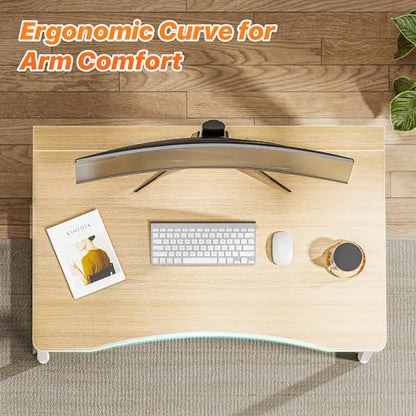 Huuger Folding Desk for Small Spaces, 31.5 Inch Foldable Computer Table - color: Oak, size: 18.9"D X 31.5"W