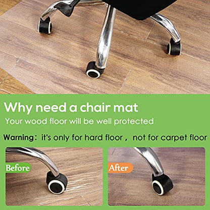 Chair Mat for Hardwood Floor Mat Office and Home Use Thick and Sturdy Transparent Desk Chair Mat Size 36" X 48" Office Clear Chair Mat - size: 36" x 48" Rectangle(For Hardwood Floor)