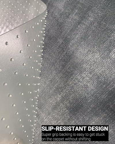 Large Office Chair Mat for Carpet with Lip, 46"x60" Slip-Resistant | Heavy-Duty Clear Mat, 4mm Studded Grip, 60,000+ Use Rating, Smooth Glide, Protects Low-Medium Pile Carpets - size: 46" x 60"