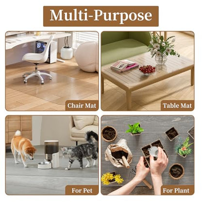 53" X 45" Office Chair Mat for Hardwood Floor, PVC Clear Desk Chair Mat for Hard Floors - Can't be Used on Carpet - size: 45" x 53" for Hard Floor
