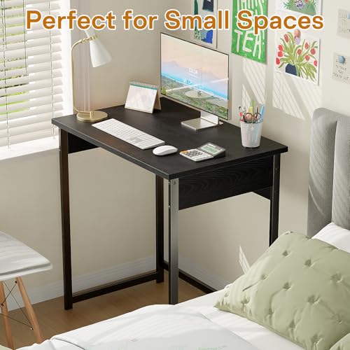 ALISENED 30 Inch Computer Desk, Compact Study Desks for Small Spaces, Small Home Office Desks, Sturdy and Stable, Easy to Assemble, Black - color: Black, size: W-30in