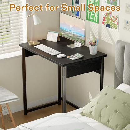 ALISENED 30 Inch Computer Desk, Compact Study Desks for Small Spaces, Small Home Office Desks, Sturdy and Stable, Easy to Assemble, Black - color: Black, size: W-30in