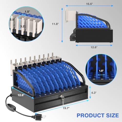 POCHAR 10-Device Open Charging Station for Chromebooks, iPads & Tablets - size: 10 Tablet/Chromebook