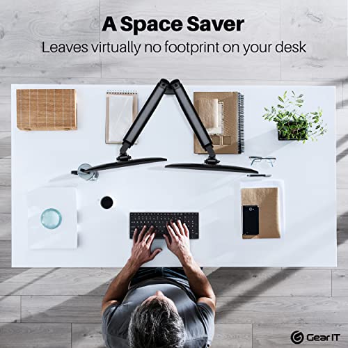 GEARit Dual Monitor Arm Mount Gas Spring Desk Stand for 32 Inch VESA 75 100