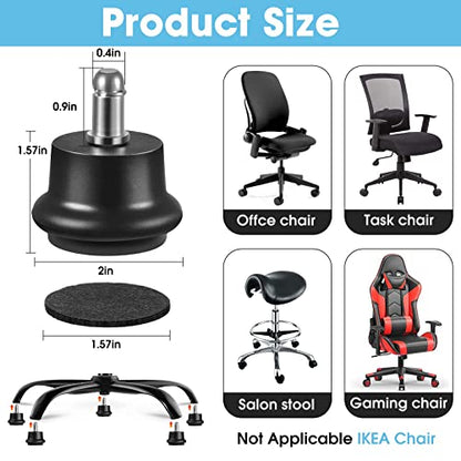 Bell Glides Replacement Office Chair, Castors Wheels Stopper Chair Feet - style: Short Fixed Feet-5PCS