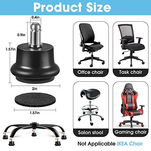Bell Glides Replacement Office Chair, Castors Wheels Stopper Chair Feet - style: Short Fixed Feet-5PCS