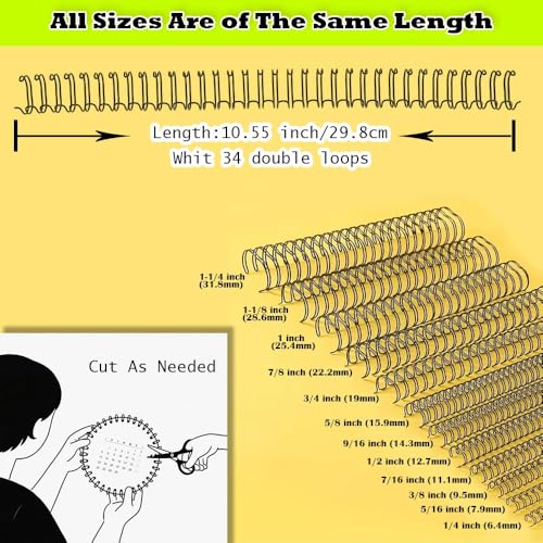 80 Sheet Capacity Twin Loop Wire Binding Spines, 7/16 Inch Coil Bindings | 100 Pack Double Loop Wire Binding Spines, 3 to 1 Pitch Metal Spiral Binding Wire, 34 Holes Red Metal Book Binding Coils - size: 100P, 3:1 Pitch, Red, style: 7/16 Inch (80 Sheet Cap