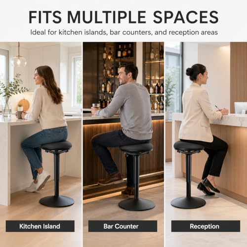 Standing Desk Chair with 360-Degree Standing Desk Chair with Memory Foam Seat Cushion, Lightweight & Flexible - color: R22-black