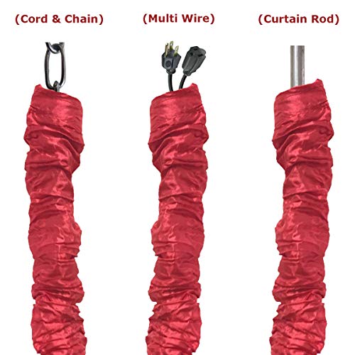 Royal Designs, Inc. CC-24-RD Red Cord & Chain Cover 4' Silktype Fabric Touch Fastener, Red - color: Red, size: 1 Pack