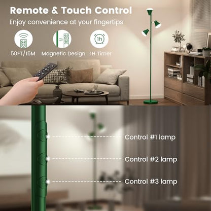 SIBRILLE 36W LED Tree Floor Lamp with Remote for Living Room Bedroom - color: Green