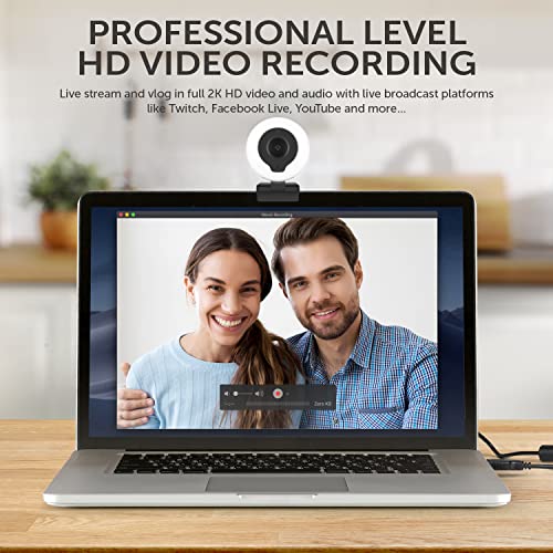 Aluratek 2K HD Ring Light Webcam with Auto Focus w/Tripod - style: AWCL2KFR