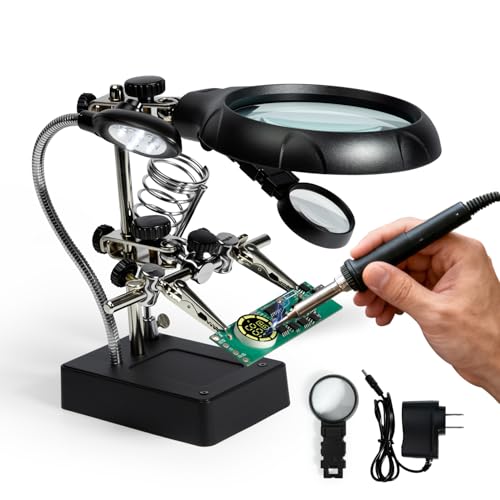Soldering Helping Hands with LED Light and Magnifier
