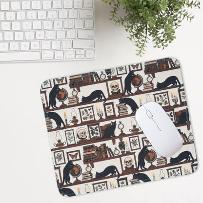 Mouse Pad for Desk with Stitched Edge, Premium Cute Washable Mouse Pads. Computer Mousepad with Non-Slip Rubber Base, Mousepads for Laptop, 9.25x7.75x0.12 inch (Gothic Cats) - color: Gothic Cats