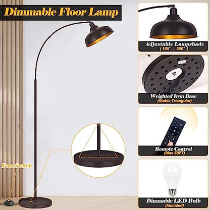 Arc Floor Lamps Bronze, Standing Lamps for Living Room Reading Lamps 70” - color: Oil-Rubbed Bronze