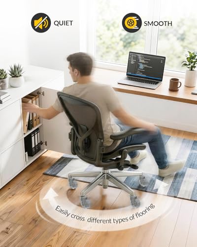 HOLKIE Office Chair Wheels Universal Fit Lounge Chair Silver - color: Silver