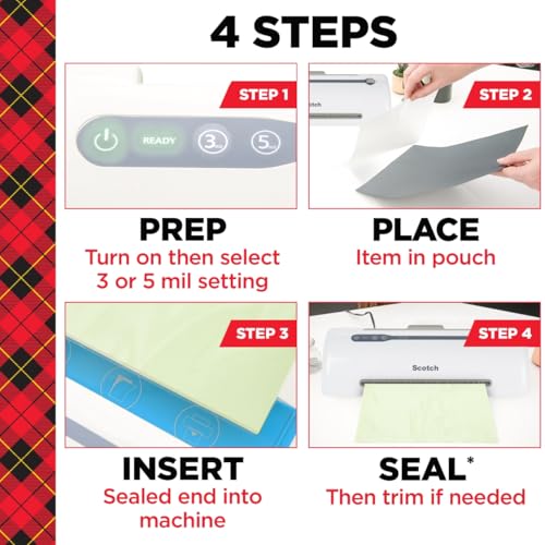 Scotch Rapid Thermal Laminator, 9 inch | Ready in 1 Minute, Never Jam Technology Automatically Prevents Misfed Items, Includes 2 Pouches, TL909X-EF