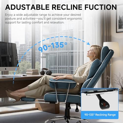 GTPLAYER Gaming Chair,Office Chair with Pocket Spring Lumbar Support, Ergonomic Comfortable Wide Office Desk Computer Chair with Outward Fixed Soft Armrests and Footrest (Fabric, Blue) - color: Light Blue