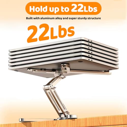 MOALLIA N86 360 Rotating Laptop Stand for Desk with Locking Knobs, Silver - color: Silver