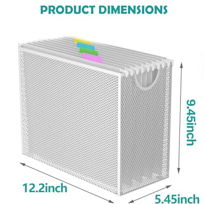 Sinboun Hanging File Organizer Includes 5 Hanging Folders for Office, White - color: White