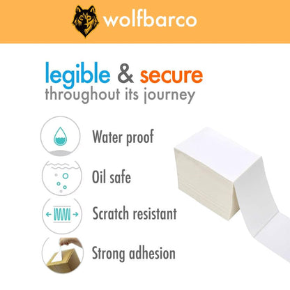 (27,100 labels/20 Rolls) 2“ x 1" Direct Thermal Paper Label White, with perf, 1" core, 4" OD, 1355 Labels per roll - size: 2" x 1", style: 20 Rolls