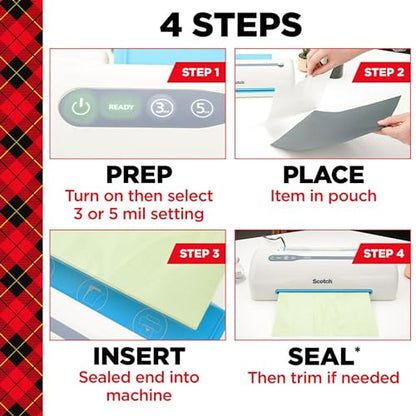 Scotch Thermal Laminating Pouches, 100 Count, Clear, 5 mil., Laminate Business Cards, Banners and Essays, Ideal Office or School Supplies, Fits Letter Sized (8.9 in. × 11.4 in.) Paper - size: 100-Pack