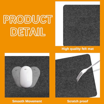 Large Felt Desk mat 36x12 inches, with Non-Slip Full Desk Mouse Pad,Office Computer Desk Mat for Keyboard,Felt Desk Mat for Desk Pad Protector (Dark Gray) - size: 36" x 12"