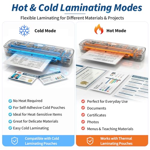 Binditek 13-Inch Laminator Machine with Laminating Sheets, Hot & Cold Modes, Fast 52s Warm-Up, 11x17 Wide Entry for Letter, A3–A6 Projects, Thermal Laminator Kit for School, Office, or Home