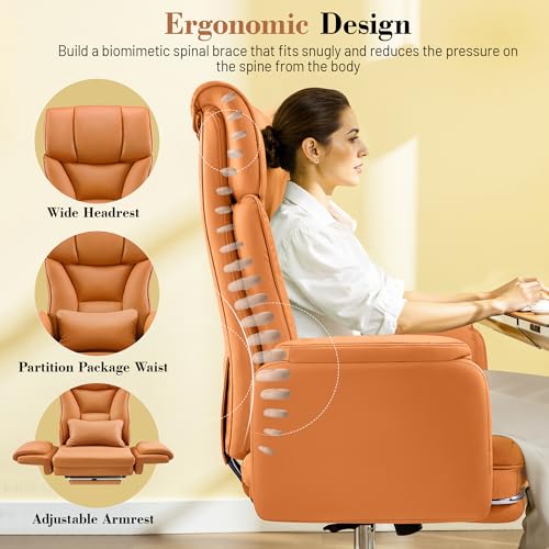FelixKing Office Chair, Flip Armrests for Pets Criss Cross Legged,Brown - color: Brown