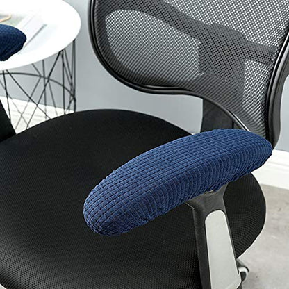 Kakalote Stretchable Office Chair Armrest Covers, 1Pairs Removable Arm Rest Slipcovers Elastic Arm Covers Protectors for Office, Desk, Gaming Chairs(Navy Blue-No Padding) - color: Navy Blue