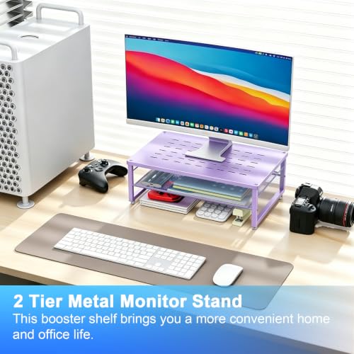 gianotter 2-Tier Metal Monitor Stand Riser - color: Purple