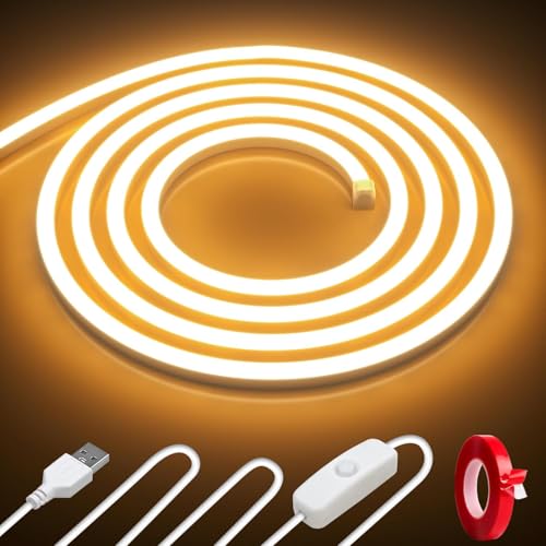 Cozylady LED Lights Strips for Decoration 120 LEDs/m, CRI>90, 5V Dimmable Light Strip, 180° Even Lighting, IP20 Indoor, Flexible LED Tape for Room Decoration (2M/6.56Ft-USB-Warm White) - size: 2M/6.56Ft-USB-Warm White