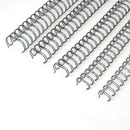 Rayson Wire Binding Spines, 2:1 Pitch, 21-Loop Black, Mixed Sizes, 50 Pack | Includes 9/16", 5/8", 3/4", 7/8" and 1" sizes; black 2:1 pitch wires for compatible wire binding machines. - size: Multi-Size 9/16", 5/8", 3/4", 7/8", 1"