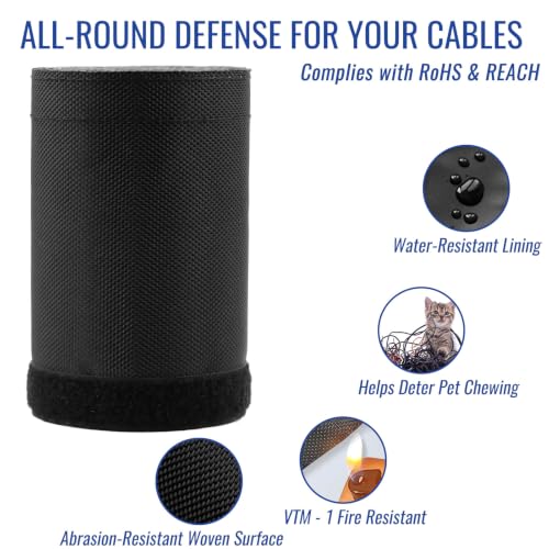 1.5" - 6.6Ft Hook and Loop Cable Sleeve, Wire Protector for Pets - size: 1.5" - 6.6Ft