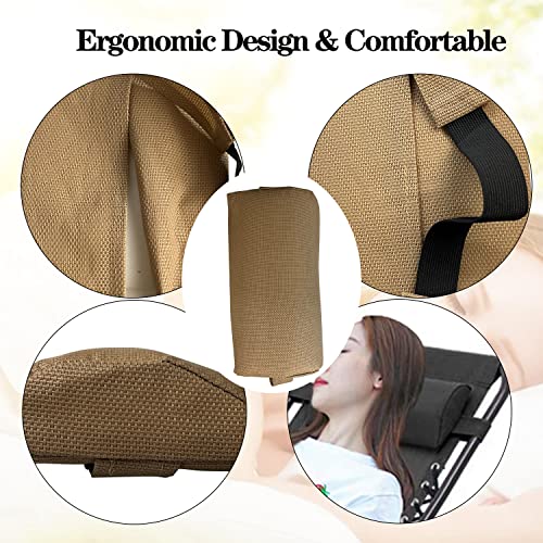 Ostlttyn Zero Gravity Chair Replacement Pillow Headrest with Elastic Band, Universal Soft Removable Padded Cushion Head Pillow for Zero Gravity Lounge Chair, Folding Patio Lawn Recliner Chair, Tan - color: Tan, size: 1 Pack